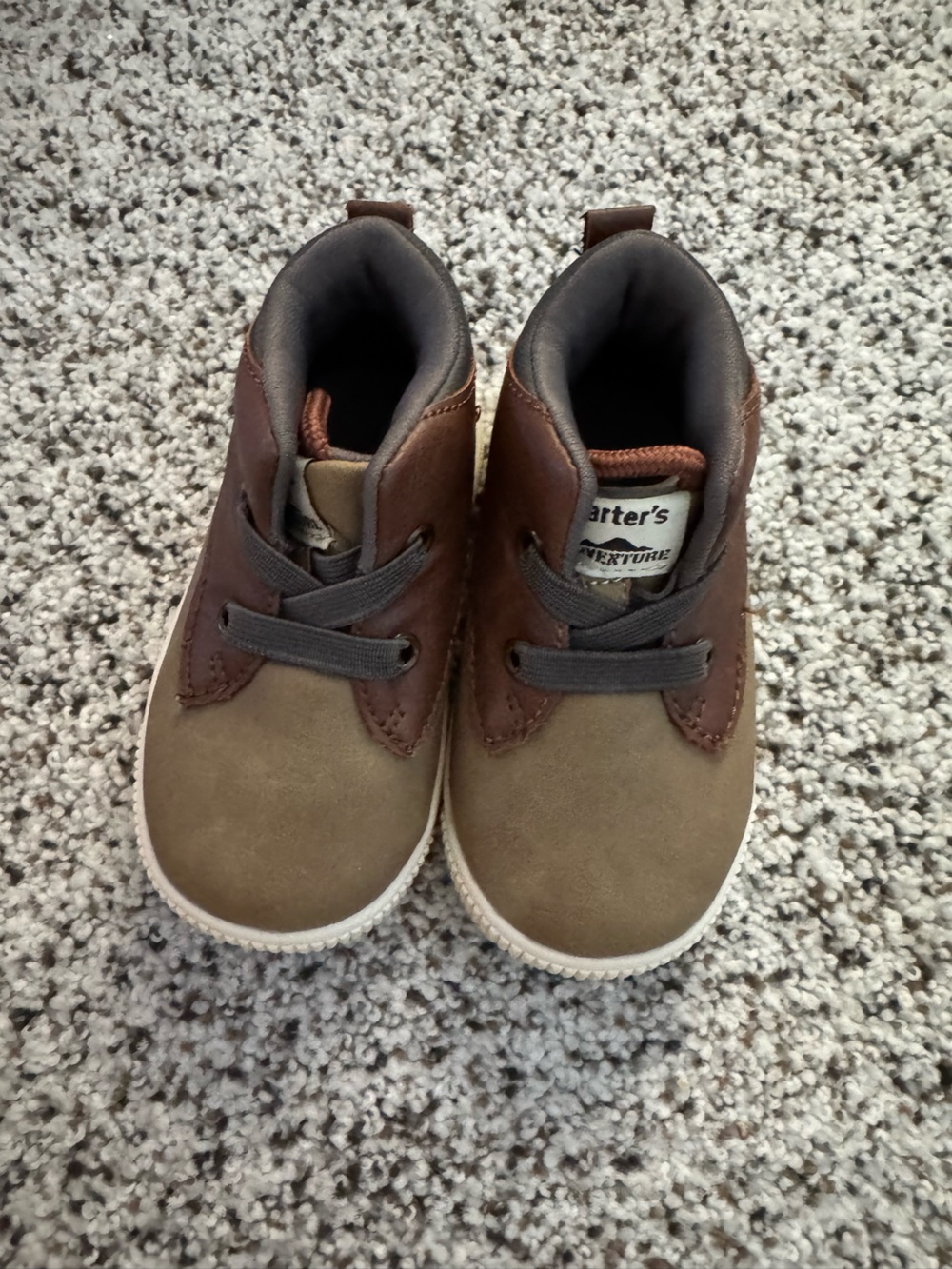 Carter's Two-Tone Brown Toddler Lace-Up Sneakers
